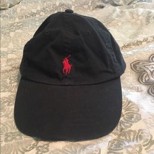 Black polo hat